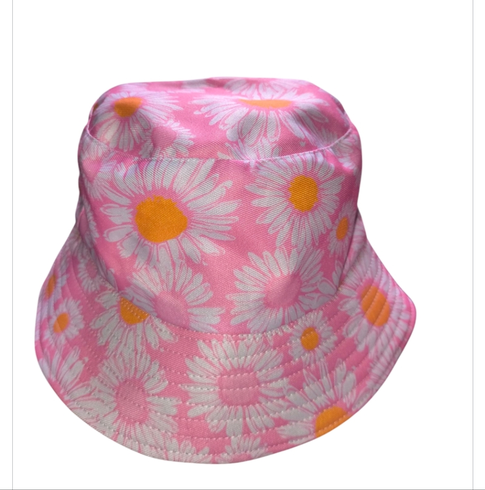 Girls Pink Daisy Bucket Hat